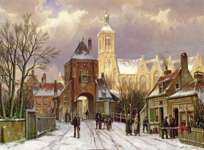 Winter Scene in Amsterdam by Willem Koekkoek